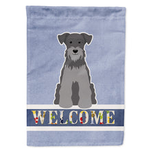 Load image into Gallery viewer, Miniature Schanuzer Black Silver Welcome Flag Canvas House Size BB5633CHF