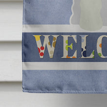 Load image into Gallery viewer, Miniature Schanuzer White Welcome Flag Canvas House Size BB5634CHF