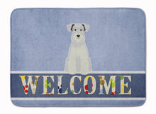 Load image into Gallery viewer, Miniature Schanuzer White Welcome Machine Washable Memory Foam Mat BB5634RUG
