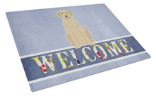 Load image into Gallery viewer, Yellow Labrador Welcome Glass Cutting Boards – Durable, Decorative Kitchen Art Large BB5636LCB