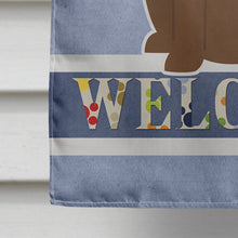 Load image into Gallery viewer, Chocolate Labrador Welcome Flag Canvas House Size BB5637CHF