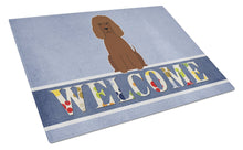 Load image into Gallery viewer, Irish Water Spaniel Welcome Glass Cutting Boards – Durable, Decorative Kitchen Art Large BB5644LCB