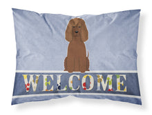 Load image into Gallery viewer, Irish Water Spaniel Welcome Fabric Standard Pillowcase – Artistic Decorative Front, White Back BB5644PILLOWCASE