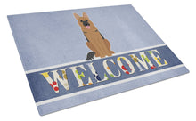 Load image into Gallery viewer, German Shepherd Welcome Glass Cutting Boards – Durable, Decorative Kitchen Art Large BB5648LCB