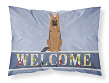 Load image into Gallery viewer, German Shepherd Welcome Fabric Standard Pillowcase – Artistic Decorative Front, White Back BB5648PILLOWCASE