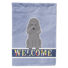 Load image into Gallery viewer, Poodle Silver Welcome Flag Canvas House Size BB5649CHF