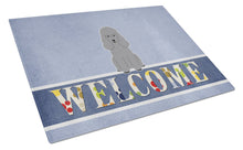 Load image into Gallery viewer, Poodle Silver Welcome Glass Cutting Boards – Durable, Decorative Kitchen Art Large BB5649LCB