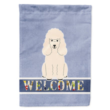 Load image into Gallery viewer, Poodle White Welcome Flag Canvas House Size BB5651CHF
