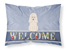 Load image into Gallery viewer, Poodle White Welcome Fabric Standard Pillowcase – Artistic Decorative Front, White Back BB5651PILLOWCASE