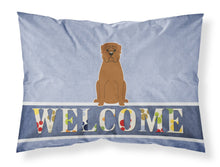 Load image into Gallery viewer, Dogue de Bourdeaux Welcome Fabric Standard Pillowcase – Artistic Decorative Front, White Back BB5654PILLOWCASE