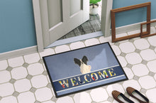 Load image into Gallery viewer, Papillon Black White Welcome Doormat - 18x27 Decorative Floor Mat – Indoor/Outdoor Rug with Artistic Flair BB5657MAT
