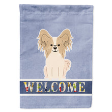 Load image into Gallery viewer, Papillon Sable White Welcome Flag Canvas House Size BB5658CHF