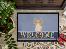 Load image into Gallery viewer, Papillon Sable White Welcome Doormat - 18x27 Decorative Floor Mat – Indoor/Outdoor Rug with Artistic Flair BB5658MAT