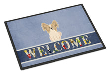 Load image into Gallery viewer, Papillon Sable White Welcome Doormat - 18x27 Decorative Floor Mat – Indoor/Outdoor Rug with Artistic Flair BB5658MAT
