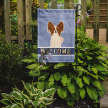 Load image into Gallery viewer, Papillon Red White Welcome Garden Flag - Outdoor Decorative Yard Flag BB5659GF