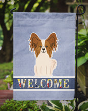 Load image into Gallery viewer, Papillon Red White Welcome Garden Flag - Outdoor Decorative Yard Flag BB5659GF