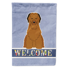 Load image into Gallery viewer, Briard Brown Welcome Flag Canvas House Size BB5663CHF