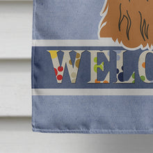 Load image into Gallery viewer, Shih Tzu Silver Chocolate Welcome Flag Canvas House Size BB5667CHF