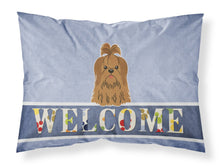 Load image into Gallery viewer, Shih Tzu Silver Chocolate Welcome Fabric Standard Pillowcase – Artistic Decorative Front, White Back BB5667PILLOWCASE