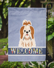 Load image into Gallery viewer, Shih Tzu Red White Welcome Garden Flag - Outdoor Decorative Yard Flag BB5668GF