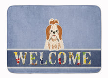 Load image into Gallery viewer, Shih Tzu Red White Welcome Machine Washable Memory Foam Mat BB5668RUG
