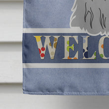 Load image into Gallery viewer, Shih Tzu Black Silver Welcome Flag Canvas House Size BB5670CHF