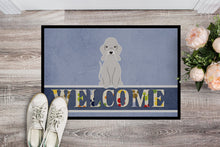 Load image into Gallery viewer, Bedlington Terrier Blue Welcome Doormat - 18x27 Decorative Floor Mat – Indoor/Outdoor Rug with Artistic Flair BB5671MAT