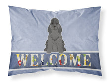 Load image into Gallery viewer, Cocker Spaniel Black Welcome Fabric Standard Pillowcase – Artistic Decorative Front, White Back BB5673PILLOWCASE
