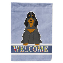 Load image into Gallery viewer, Cocker Spaniel Black Tan Welcome Flag Canvas House Size BB5674CHF