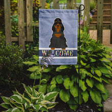 Load image into Gallery viewer, Cocker Spaniel Black Tan Welcome Garden Flag - Outdoor Decorative Yard Flag BB5674GF