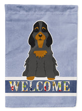 Load image into Gallery viewer, Cocker Spaniel Black Tan Welcome Garden Flag - Outdoor Decorative Yard Flag BB5674GF