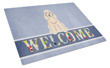 Load image into Gallery viewer, Cocker Spaniel Buff Welcome Glass Cutting Boards – Durable, Decorative Kitchen Art Large BB5675LCB