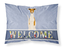 Load image into Gallery viewer, Whippet Welcome Fabric Standard Pillowcase – Artistic Decorative Front, White Back BB5680PILLOWCASE