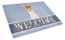 Load image into Gallery viewer, Wire Fox Terrier Welcome Glass Cutting Boards – Durable, Decorative Kitchen Art Large BB5682LCB