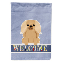 Load image into Gallery viewer, Pekingnese Fawn Sable Welcome Flag Canvas House Size BB5685CHF