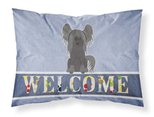 Load image into Gallery viewer, Chinese Crested Black Welcome Fabric Standard Pillowcase – Artistic Decorative Front, White Back BB5693PILLOWCASE