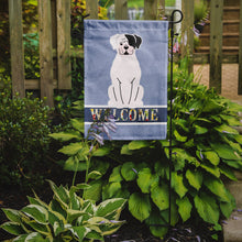Load image into Gallery viewer, White Boxer Cooper Welcome Garden Flag - Outdoor Decorative Yard Flag BB5695GF
