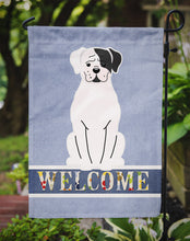 Load image into Gallery viewer, White Boxer Cooper Welcome Garden Flag - Outdoor Decorative Yard Flag BB5695GF