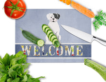 Load image into Gallery viewer, White Boxer Cooper Welcome Glass Cutting Boards – Durable, Decorative Kitchen Art Large BB5695LCB