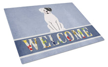 Load image into Gallery viewer, White Boxer Cooper Welcome Glass Cutting Boards – Durable, Decorative Kitchen Art Large BB5695LCB