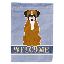 Load image into Gallery viewer, Flashy Fawn Boxer Welcome Flag Canvas House Size BB5697CHF