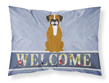 Load image into Gallery viewer, Flashy Fawn Boxer Welcome Fabric Standard Pillowcase – Artistic Decorative Front, White Back BB5697PILLOWCASE