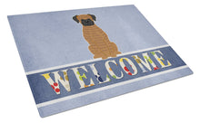 Load image into Gallery viewer, Brindle Boxer Welcome Glass Cutting Boards – Durable, Decorative Kitchen Art Large BB5698LCB