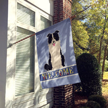 Load image into Gallery viewer, Border Collie Black White Welcome Flag Canvas House Size BB5699CHF