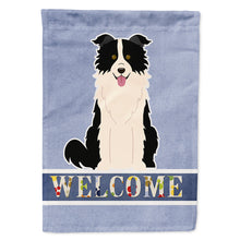 Load image into Gallery viewer, Border Collie Black White Welcome Flag Canvas House Size BB5699CHF