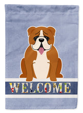Load image into Gallery viewer, English Bulldog Red White Welcome Garden Flag - Outdoor Decorative Yard Flag BB5701GF