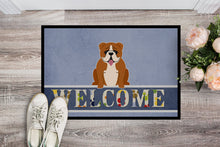 Load image into Gallery viewer, English Bulldog Red White Welcome Doormat - 18x27 Decorative Floor Mat – Indoor/Outdoor Rug with Artistic Flair BB5701MAT