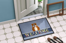 Load image into Gallery viewer, English Bulldog Red White Welcome Doormat - 18x27 Decorative Floor Mat – Indoor/Outdoor Rug with Artistic Flair BB5701MAT