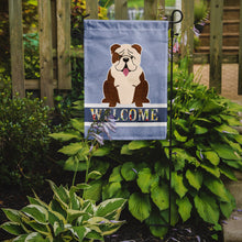 Load image into Gallery viewer, English Bulldog Brindle White Welcome Garden Flag - Outdoor Decorative Yard Flag BB5702GF