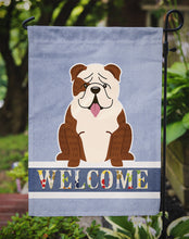 Load image into Gallery viewer, English Bulldog Brindle White Welcome Garden Flag - Outdoor Decorative Yard Flag BB5702GF